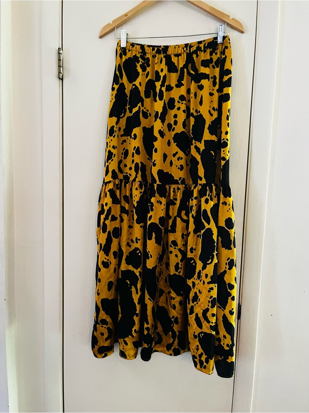 Anthropologie Cory Lynn Carter Maxi Animal Print Maximalist Boho Ruffle Skirt